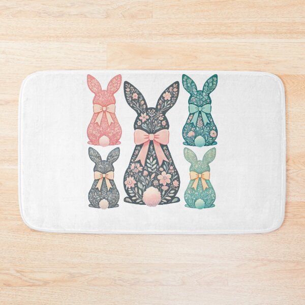 Item preview, Easter Bunny Floral Pattern Retro Look designed and sold by LuminOrb.