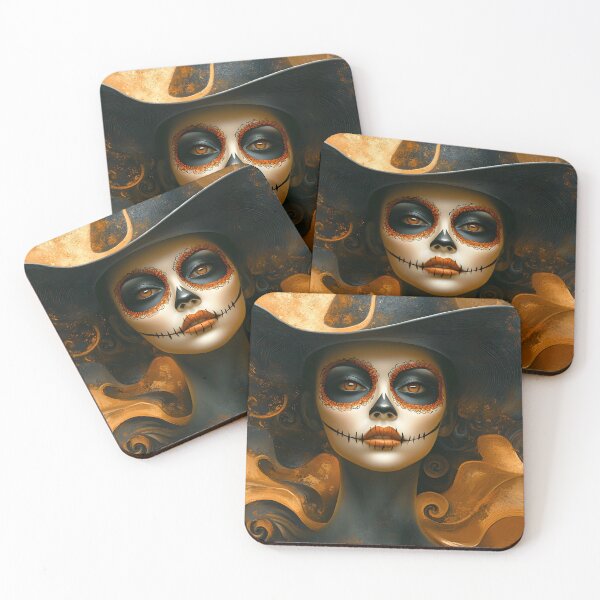 Item preview, Mysterious Dia de los Muertos Artistic Portrait Art designed and sold by Artessie.