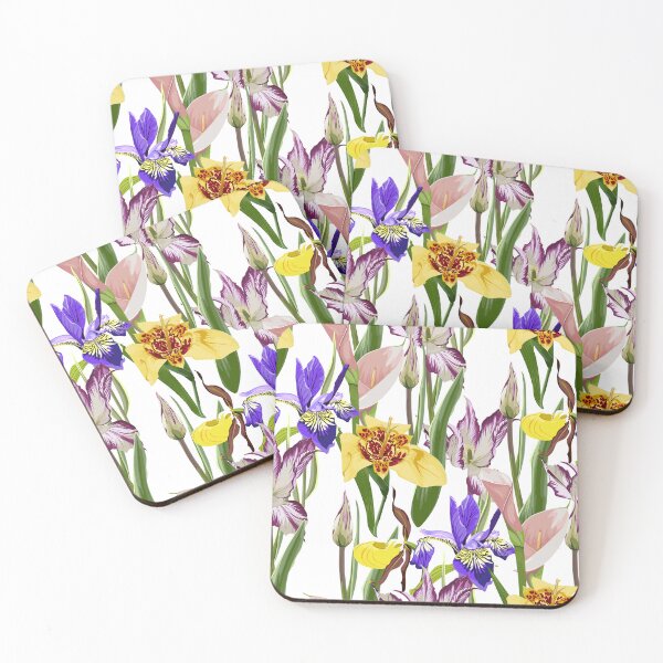 Item preview, Seamless pattern with hand drawn yellow tigridia, tulips and irys flowers. designed and sold by MatyKotiv.