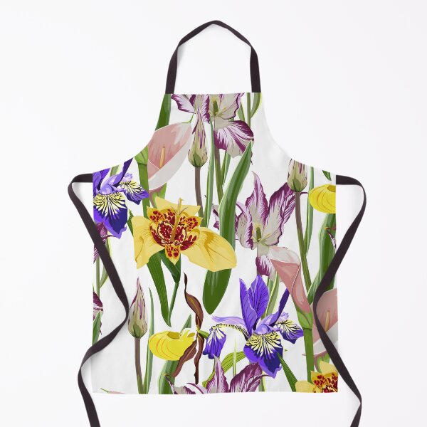 Item preview, Seamless pattern with hand drawn yellow tigridia, tulips and irys flowers. designed and sold by MatyKotiv.