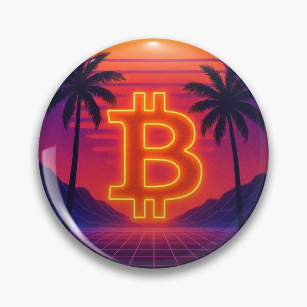 Item preview, Bitcoin Sunset in Vaporwave Style designed and sold by nvrprooo.