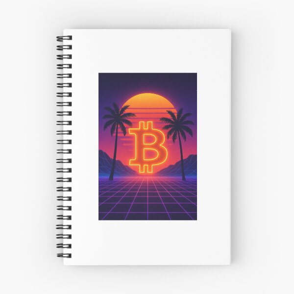 Item preview, Bitcoin Sunset in Vaporwave Style designed and sold by nvrprooo.