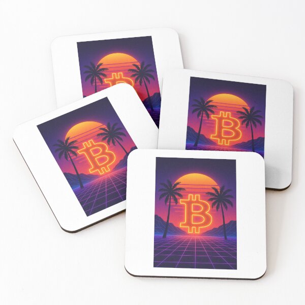 Item preview, Bitcoin Sunset in Vaporwave Style designed and sold by nvrprooo.