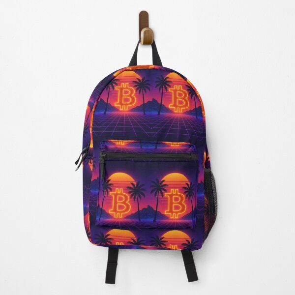 Item preview, Bitcoin Sunset in Vaporwave Style designed and sold by nvrprooo.