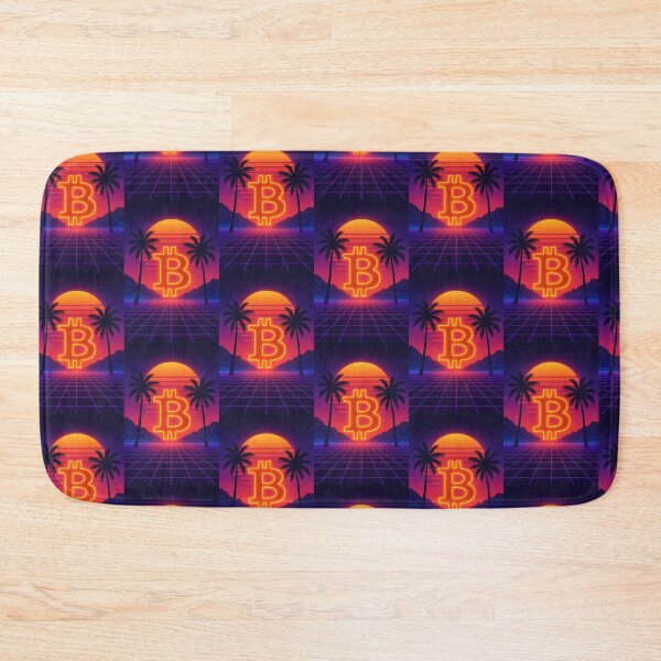 Item preview, Bitcoin Sunset in Vaporwave Style designed and sold by nvrprooo.
