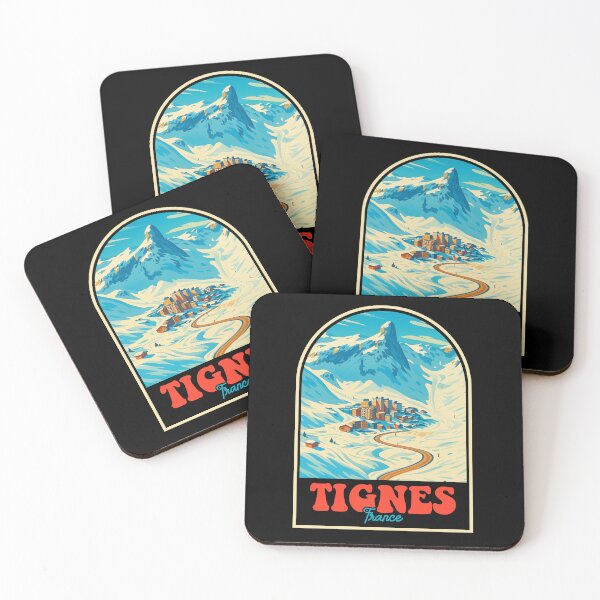 Item preview, Tignes France Design Vintage Alpine Snow Scene with Mountain Village designed and sold by JackCurtis1991.