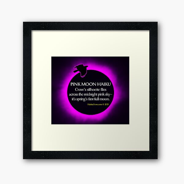 Pink Moon Haiku Framed Art Print