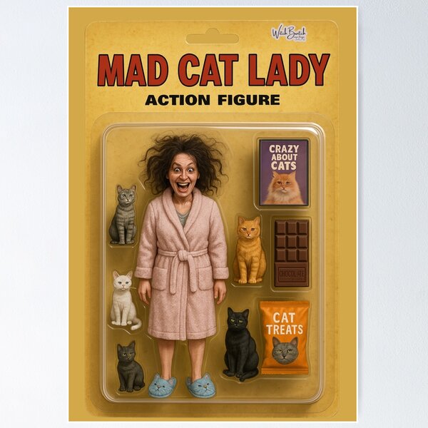 Aperçu de l'œuvre Image de la figurine Mad Cat Lady créée et vendue par Witchbwitch.