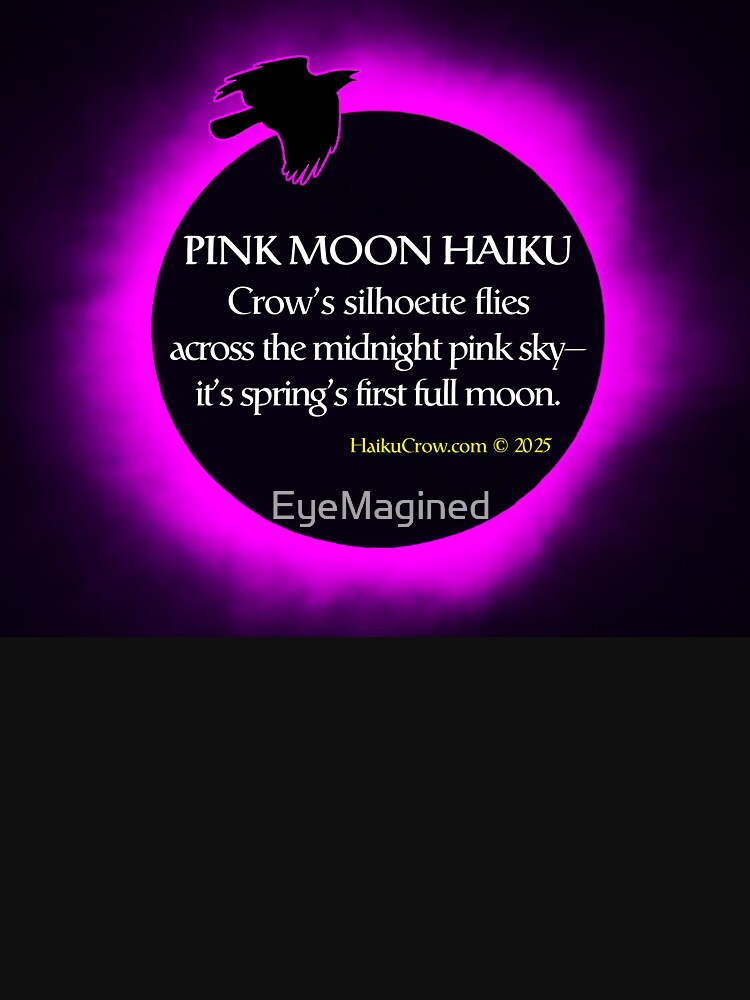 Thumbnail 3 of 3, Fitted T-Shirt, Pink Moon Haiku designed and sold by EyeMagined.