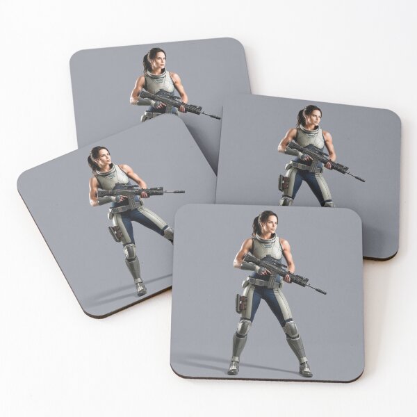 Item preview, A scifi warrior woman in full metal armor carrying a fantasy assault rifle designed and sold by Vintage Designs +.