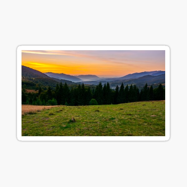 beautiful sunset in Carpathian mountains Sticker