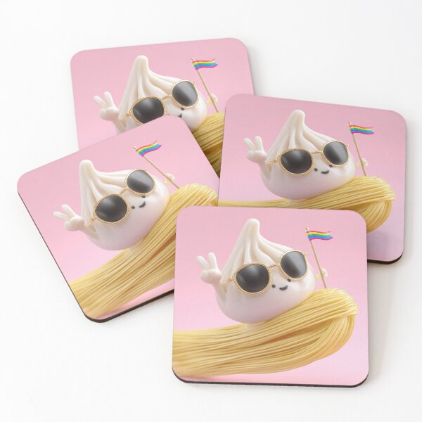 Item preview, Kawaii Dumpling on Noodles with Sunglasses | Cute Pride Food Art designed and sold by ThaiArtShop.