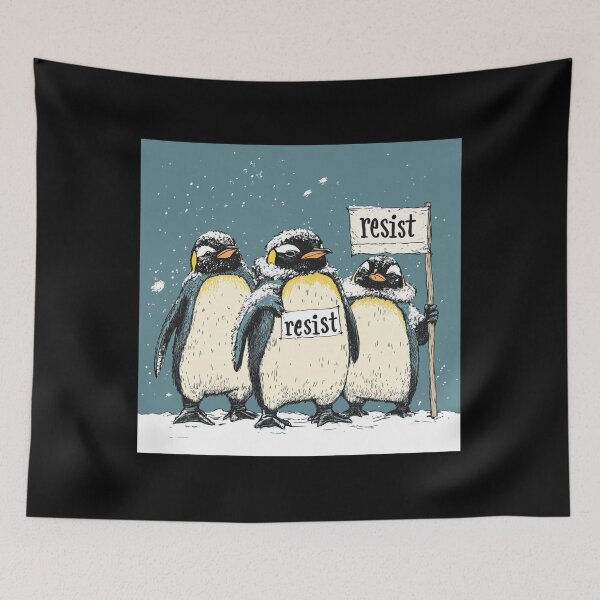 Item preview, Penguins Protest Against Tariffs Funny Penguin Tariff designed and sold by Erniverse.