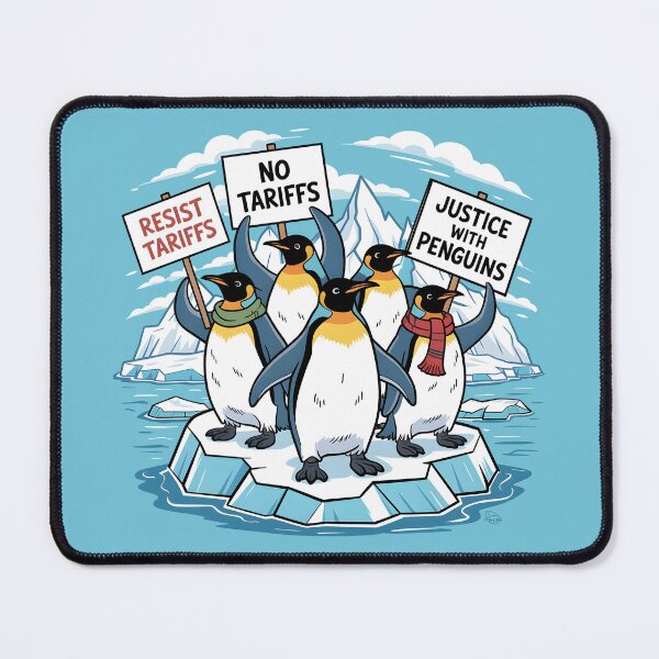 Item preview, Penguins Protest Against Tariffs Funny Penguin Tariff designed and sold by AniArtPL.