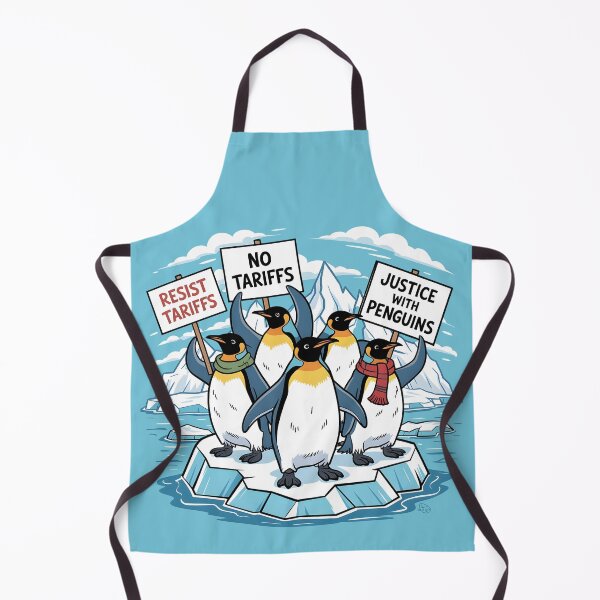 Item preview, Penguins Protest Against Tariffs Funny Penguin Tariff designed and sold by AniArtPL.
