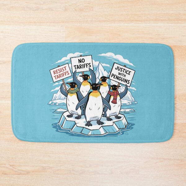 Item preview, Penguins Protest Against Tariffs Funny Penguin Tariff designed and sold by AniArtPL.