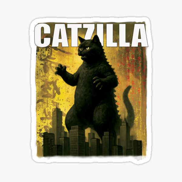Item preview, Catzilla Cat Japanese Art designed and sold by Emi Ku.