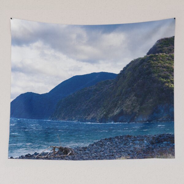 Item preview, Sunlight Breaking Through Storm Clouds, Illuminating a Forested Headland  designed and sold by Pix4Japan.