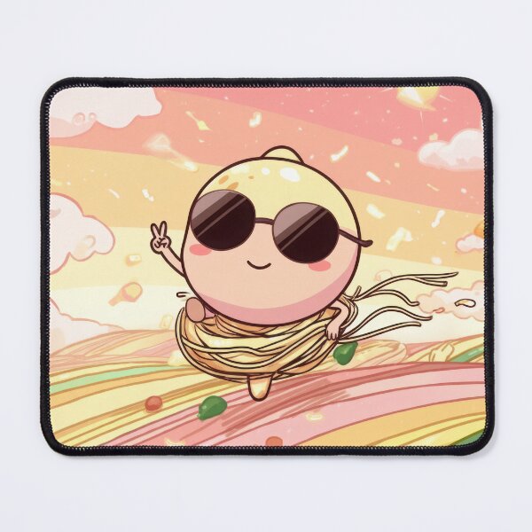 Item preview, Happy Dumpling Flying Over Rainbow Noodles | Peace & Pride Kawaii Art designed and sold by ThaiArtShop.