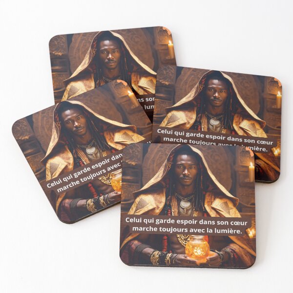 Item preview, African proverb: He who keeps hope in his heart always walks with the light. designed and sold by AFRICA M.