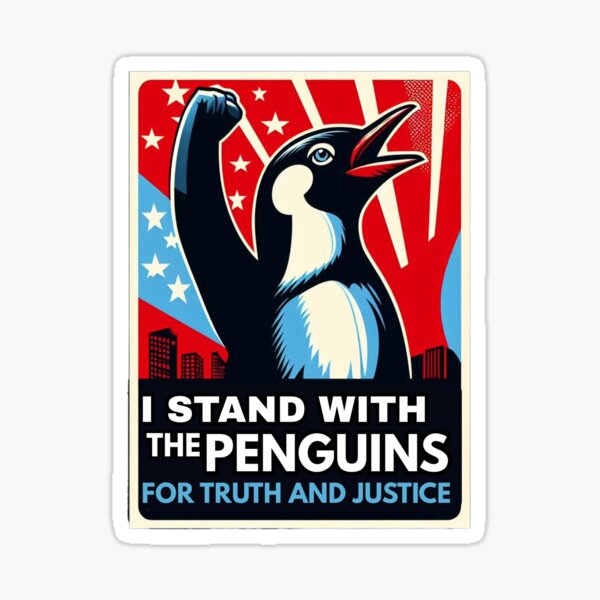 Vista previa del artículo con la obra «Estoy con los pingüinos», diseñado y vendido por zingbing.