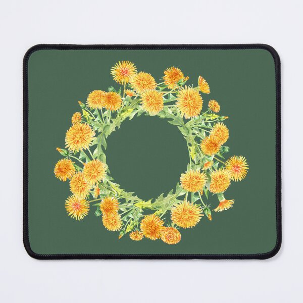 Item preview, Yellow Dandelion Floral wreath designed and sold by EmeraldeaArt.