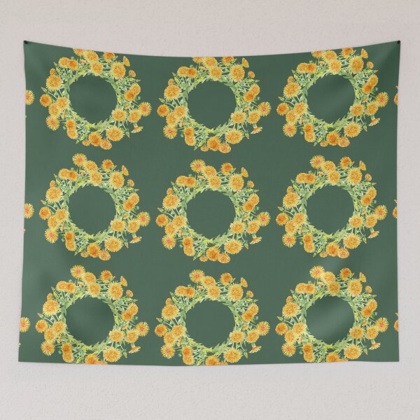 Item preview, Yellow Dandelion Floral wreath designed and sold by EmeraldeaArt.
