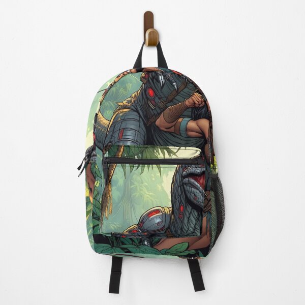 Item preview, Velociraptor robot Hunter Native American woman fantasy art graphic comic book illustration art designed and sold by Vintage Designs +.