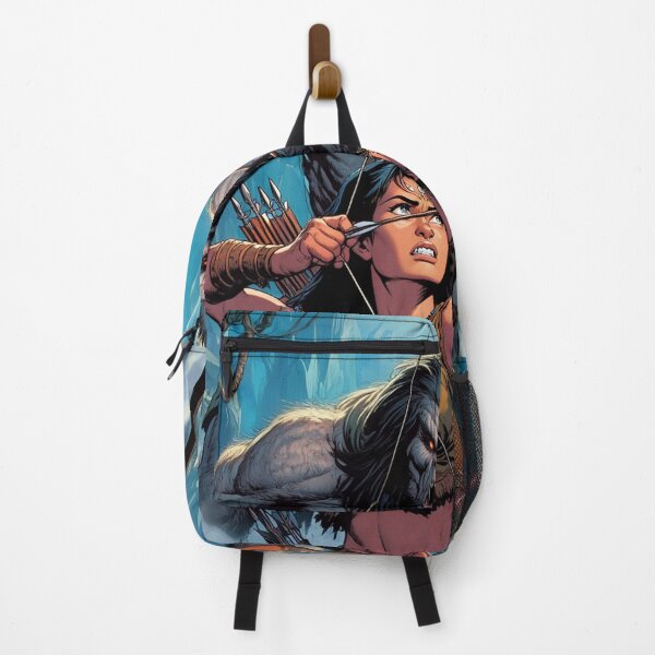Item preview, Evil Howler of the Pit Hunter Native American woman fantasy art graphic comic book illustration art designed and sold by Vintage Designs +.