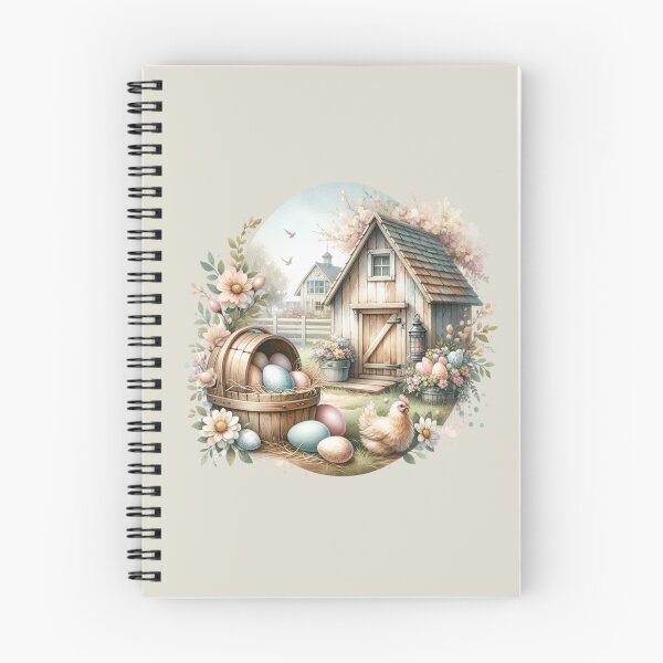 Item preview, Vintage scene, Easter chick, Easter eggs, flowers, wooden chalet, romantic designed and sold by Coolparrotgirl.
