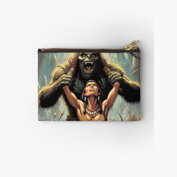 Item preview, Evil Howler of the Pit Hunter Native American woman fantasy art graphic comic book illustration art designed and sold by Vintage Designs +.