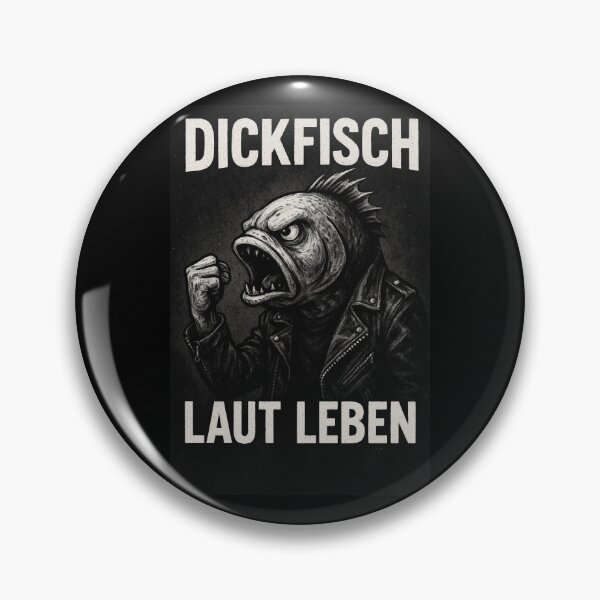 Item preview, Dickfisch with raised fist, lettering "Dickfisch - Laut Leben" designed and sold by DickfischWear.