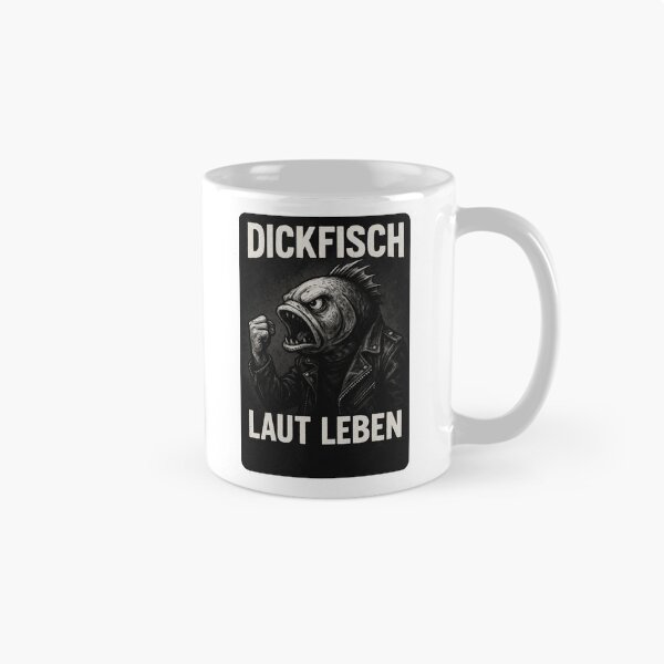 Item preview, Dickfisch with raised fist, lettering "Dickfisch - Laut Leben" designed and sold by DickfischWear.
