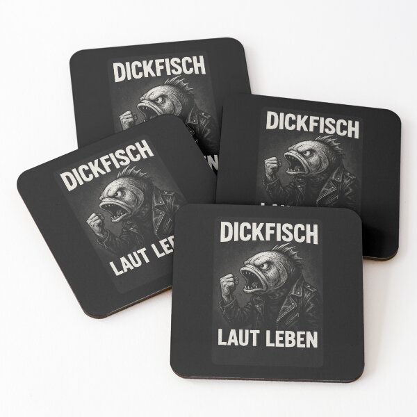 Item preview, Dickfisch with raised fist, lettering "Dickfisch - Laut Leben" designed and sold by DickfischWear.