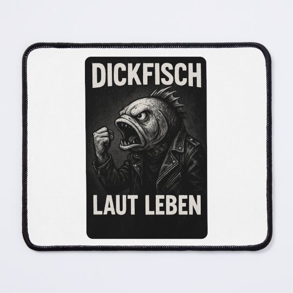 Item preview, Dickfisch with raised fist, lettering "Dickfisch - Laut Leben" designed and sold by DickfischWear.
