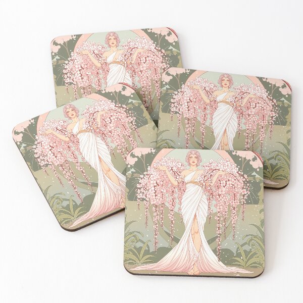 Item preview, Woman clad in weeping cherry blossoms(inspired by Erté) designed and sold by SammyMorry.