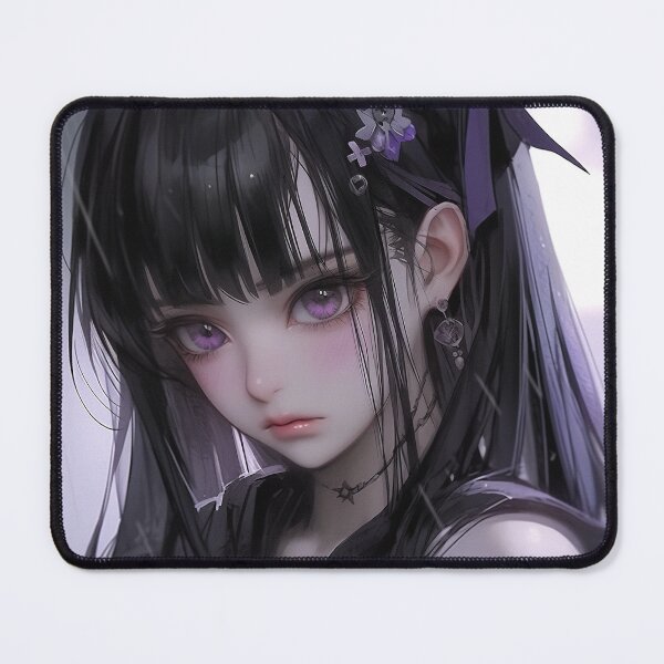 Item preview, Melancholic Kawaii Purple Anime Girl designed and sold by bubblegoth.