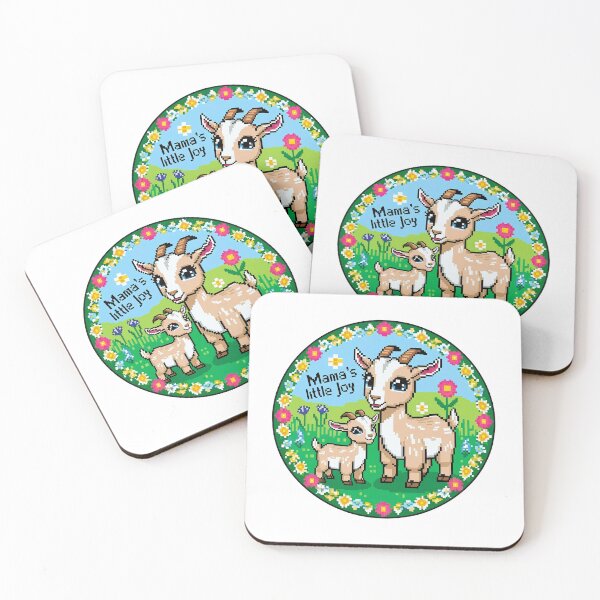 Item preview, Mother's Day : Pygmy goat Pixel art "Mama's little joy" designed and sold by Nuist25.