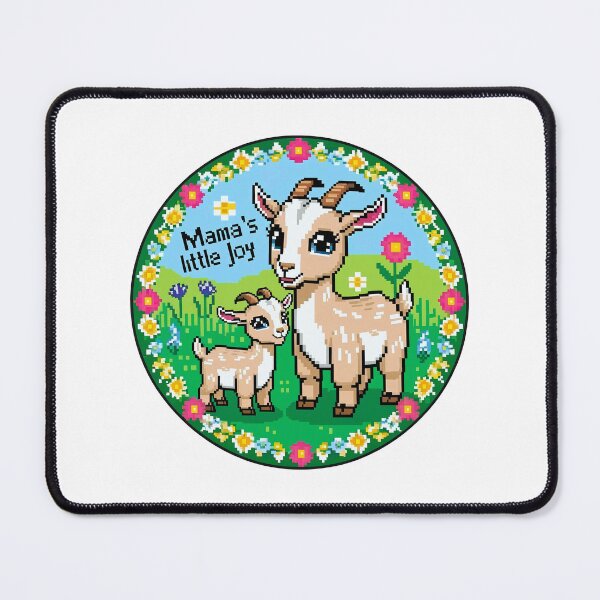 Item preview, Mother's Day : Pygmy goat Pixel art "Mama's little joy" designed and sold by Nuist25.