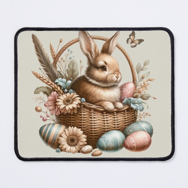 Item preview, Vintage basket, Easter eggs,Easter bunny, flowers, butterfly, pastell, romantic designed and sold by Coolparrotgirl.