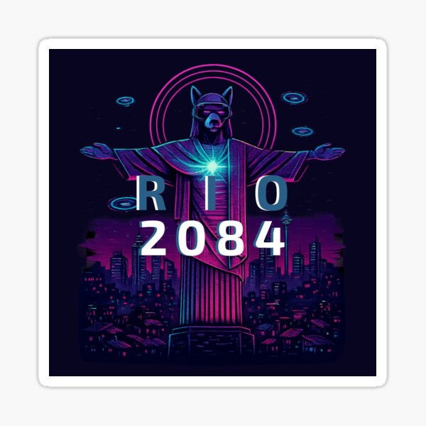 Item preview, RIO 2084 – Neon Guardian of the Favelas (Dark Variant) designed and sold by InkKaboom.