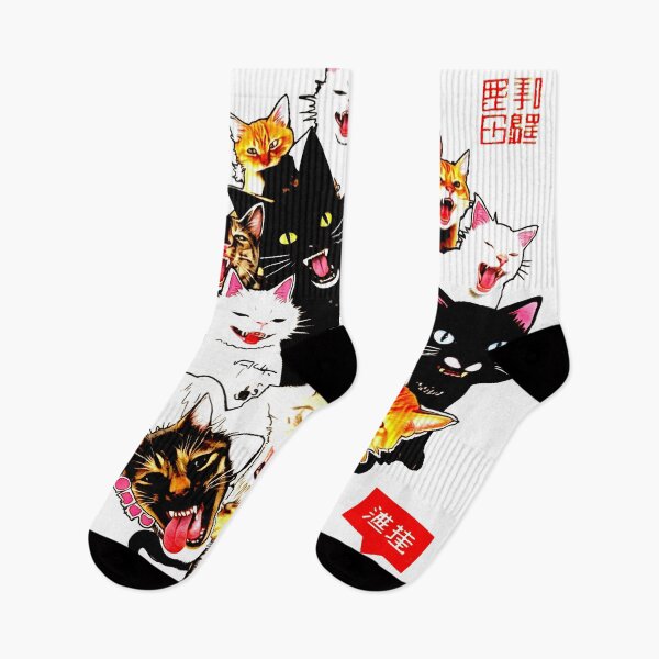 Item preview, Crazy cute funny cats in japan style manga anime ink drawing designed and sold by VonKalt.