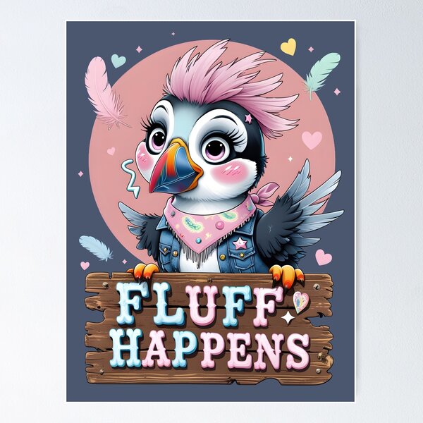 Item preview, Fluff Happens – Sweet & Wild Puffin Design by LaLi Designs designed and sold by LaLi-Designs.