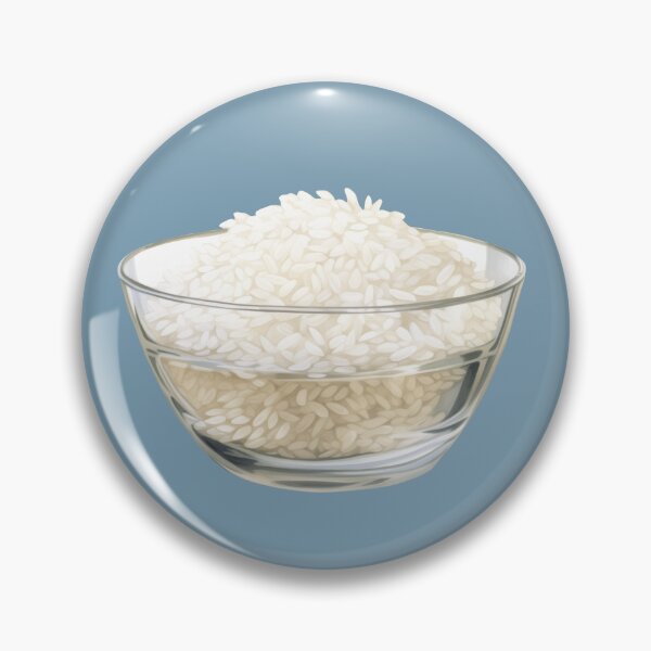 Item preview, White Rice in a Glass Bowl designed and sold by Violet Peonies.