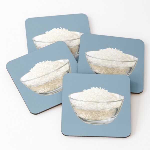 Item preview, White Rice in a Glass Bowl designed and sold by Violet Peonies.