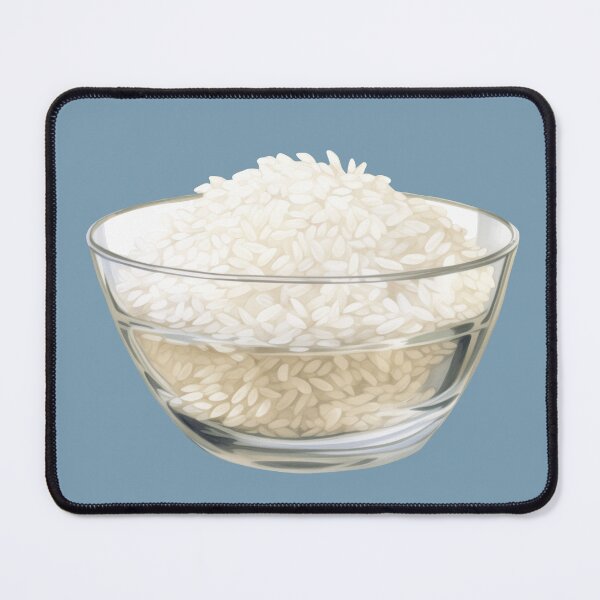 Item preview, White Rice in a Glass Bowl designed and sold by Violet Peonies.