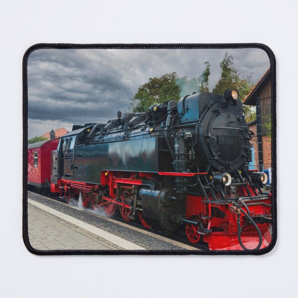 Item preview, old black steam locomotive still in use in Germany from Wernigerode to the hill called brocken in hte harz designed and sold by Por_photos.