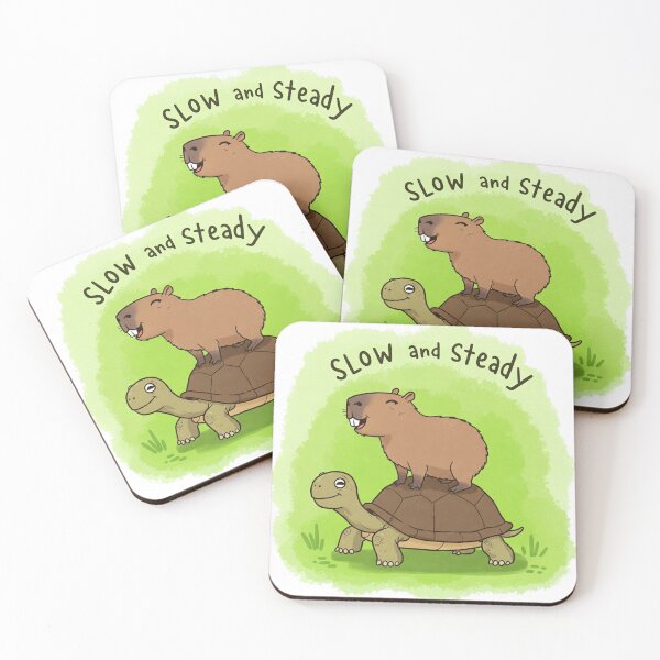 Item preview, Slow and Steady Wins the Race: Capybara and Turtle Edition designed and sold by tonydinovo.