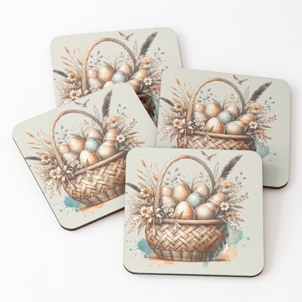 Item preview, Cute, Vintage basket, Easter eggs,  flowers, butterfly, pastell, romantic designed and sold by Coolparrotgirl.
