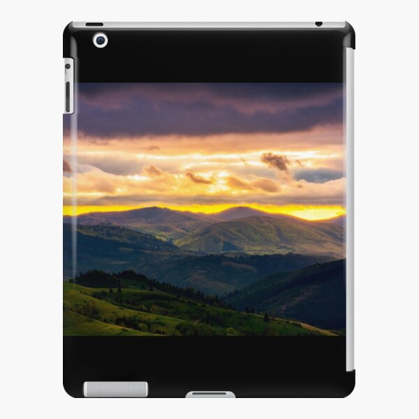 mountain rural area in springtime at cloudy sunset iPad Snap Case